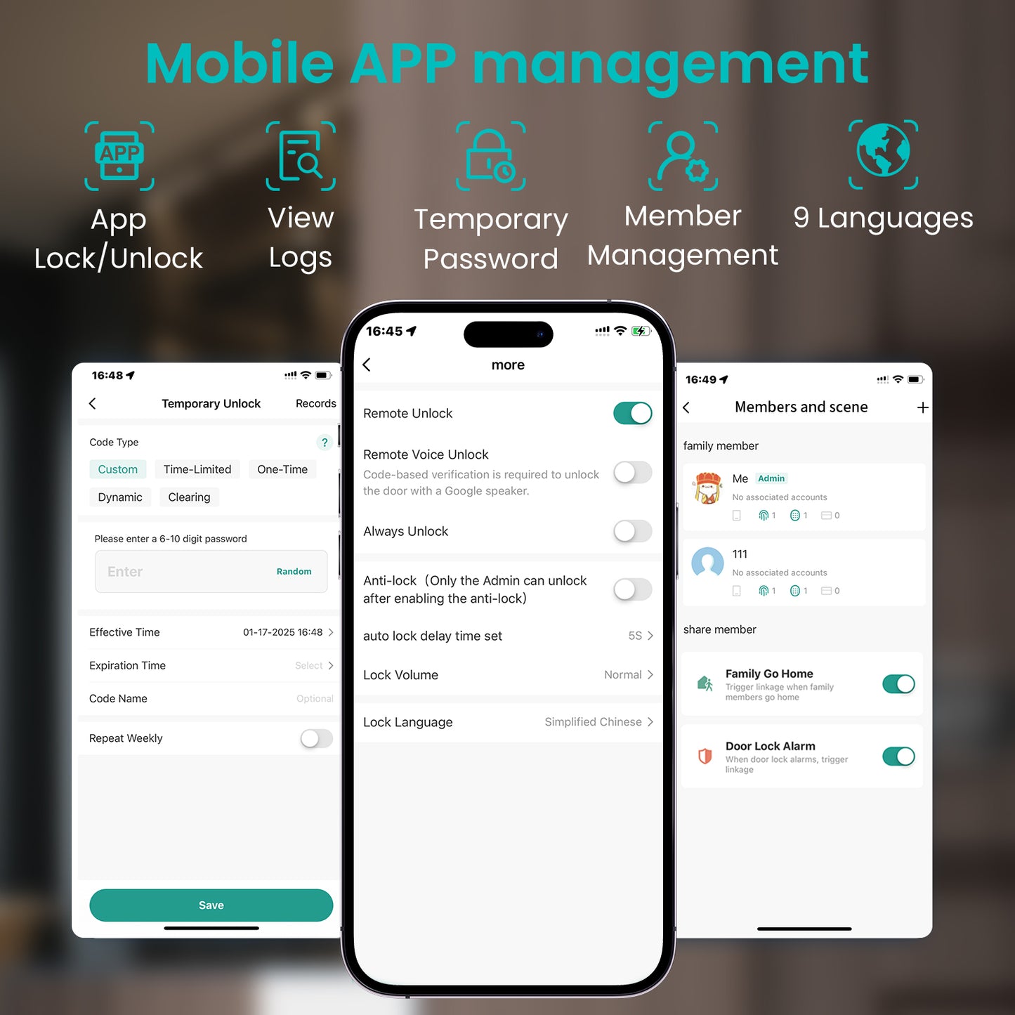 Smart Fingerprint Door Lock Knob, Keyless Entry Door Lock with Handle, 5 Ways Unlock, Silvery White