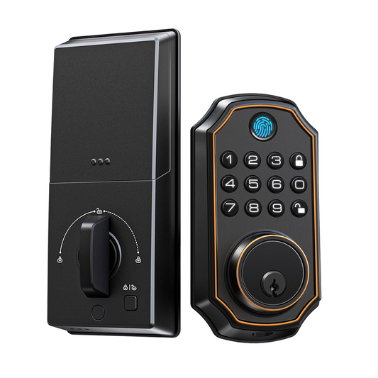 Keyless-Entry Fingerprint Lock, Smart Lock with Keypad, Keyless Biometric Door Handle Lock